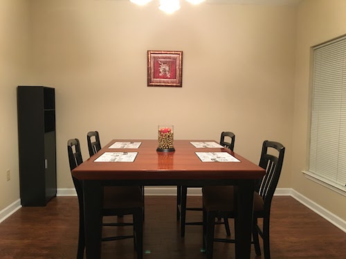 Dining room with table